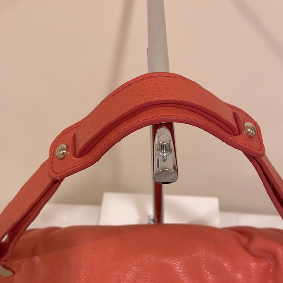 Tre Vero Leather Satchel, Papaya Orange - Picture 5 of 15